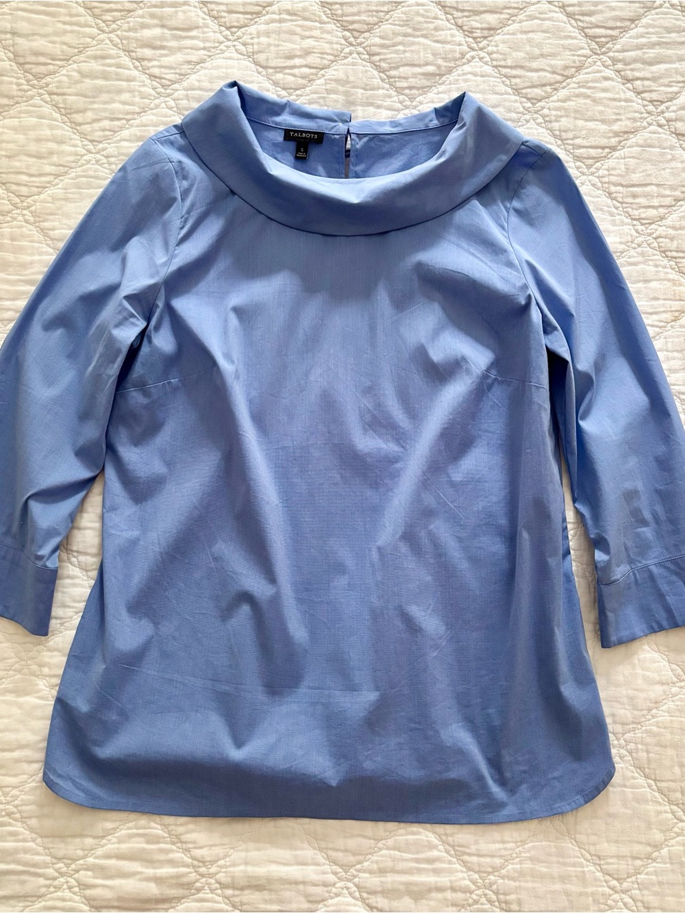 Talbots Blue Sabrina Boatneck 3/4 Sleeve Blouse - Size S